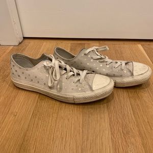 Gold polka dot Suede Converse Allstars - 9